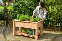 Westmann Hochbeet Emily Lärchenholz 120x65x75 cm – Mit Ablagefläche, Natur