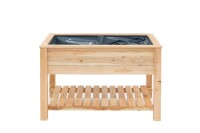 Westmann Hochbeet Emily Lärchenholz 120x65x75 cm – Mit Ablagefläche, Natur