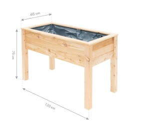 Westmann Hochbeet Emily Lärchenholz 120x65x75 cm – Praktisch auf Stelzen, Natur