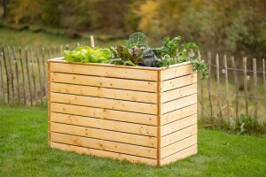 Westmann Hochbeet Asket L Fichtenholz 130x70x90 cm – Großzügige Kulturfläche, Natur