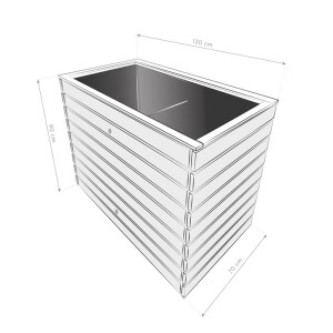 Westmann Hochbeet Asket L Fichtenholz 130x70x90 cm – Großzügige Kulturfläche, Natur