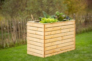 Westmann Hochbeet Asket L Fichtenholz 130x70x90 cm – Großzügige Kulturfläche, Natur