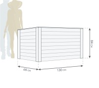 Westmann Hochbeet Klassik 130 Lärchenholz 130x65x84 cm – Klassisches Design, Natur