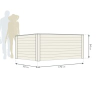 Westmann Hochbeet Klassik 170 Lärchenholz 170x90x84 cm – Klassisches Design, Natur