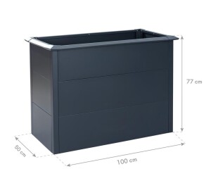 Westmann Hochbeet Primus M Metall 100x50x77 cm – Mit Schneckenschutz, Anthrazit