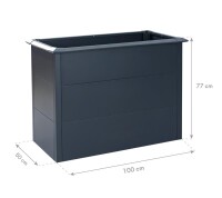 Westmann Hochbeet Primus M Metall 100x50x77 cm – Mit Schneckenschutz, Anthrazit