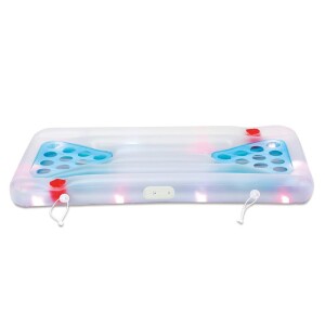 Summer Waves Luftmatratze Aqua Glow Bierpong inkl. LED-Funktion 160x84x19 cm – Wasserspielzeug & Partyspiel