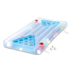 Summer Waves Luftmatratze Aqua Glow Bierpong inkl. LED-Funktion 160x84x19 cm – Wasserspielzeug & Partyspiel