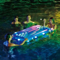 Summer Waves Luftmatratze Aqua Glow Bierpong inkl. LED-Funktion 160x84x19 cm – Wasserspielzeug & Partyspiel