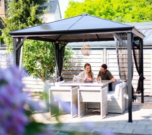 Pavillon Verona 10x10 mit Moskitonetz – Sojag Anthrazit, 298,3x298,3x261 cm