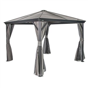 Pavillon Verona 10x10 mit Moskitonetz – Sojag Anthrazit, 298,3x298,3x261 cm