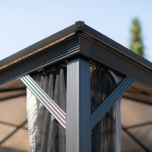 Pavillon Verona 10x10 mit Moskitonetz – Sojag Anthrazit, 298,3x298,3x261 cm