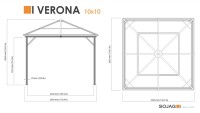 Pavillon Verona 10x10 mit Moskitonetz – Sojag Anthrazit, 298,3x298,3x261 cm