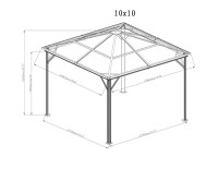 Pavillon Verona 10x10 mit Moskitonetz – Sojag Anthrazit, 298,3x298,3x261 cm