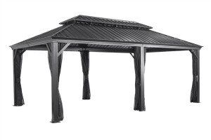 Sojag Pavillon Messina 1220 Anthrazit 363x598x307,1cm - Premium Aluminium Pavillon mit HardTop