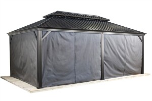Sojag Pavillon Messina 1220 Anthrazit 363x598x307,1cm - Premium Aluminium Pavillon mit HardTop