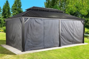 Sojag Pavillon Messina 1220 Anthrazit 363x598x307,1cm - Premium Aluminium Pavillon mit HardTop