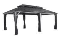 Sojag Pavillon Messina 1220 Anthrazit 363x598x307,1cm - Premium Aluminium Pavillon mit HardTop