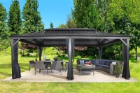 Sojag Pavillon Messina 1220 Anthrazit 363x598x307,1cm - Premium Aluminium Pavillon mit HardTop