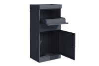 Westmann Paketbox Piet aus Stahl | 50x37x105 cm – Anthrazit, abschließbar & mit Pflanzkasten