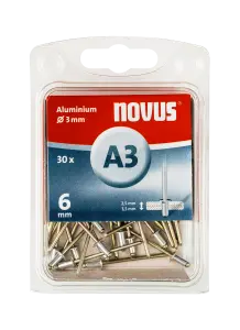 Blindnieten Aluminium Ø 3x6 mm 30 Stück