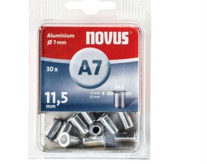Novus Blindnietmutter M5 Ø7×11,5mm Aluminium...