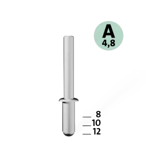 Blindnieten Aluminium Ø 5x12 mm 70 Stück
